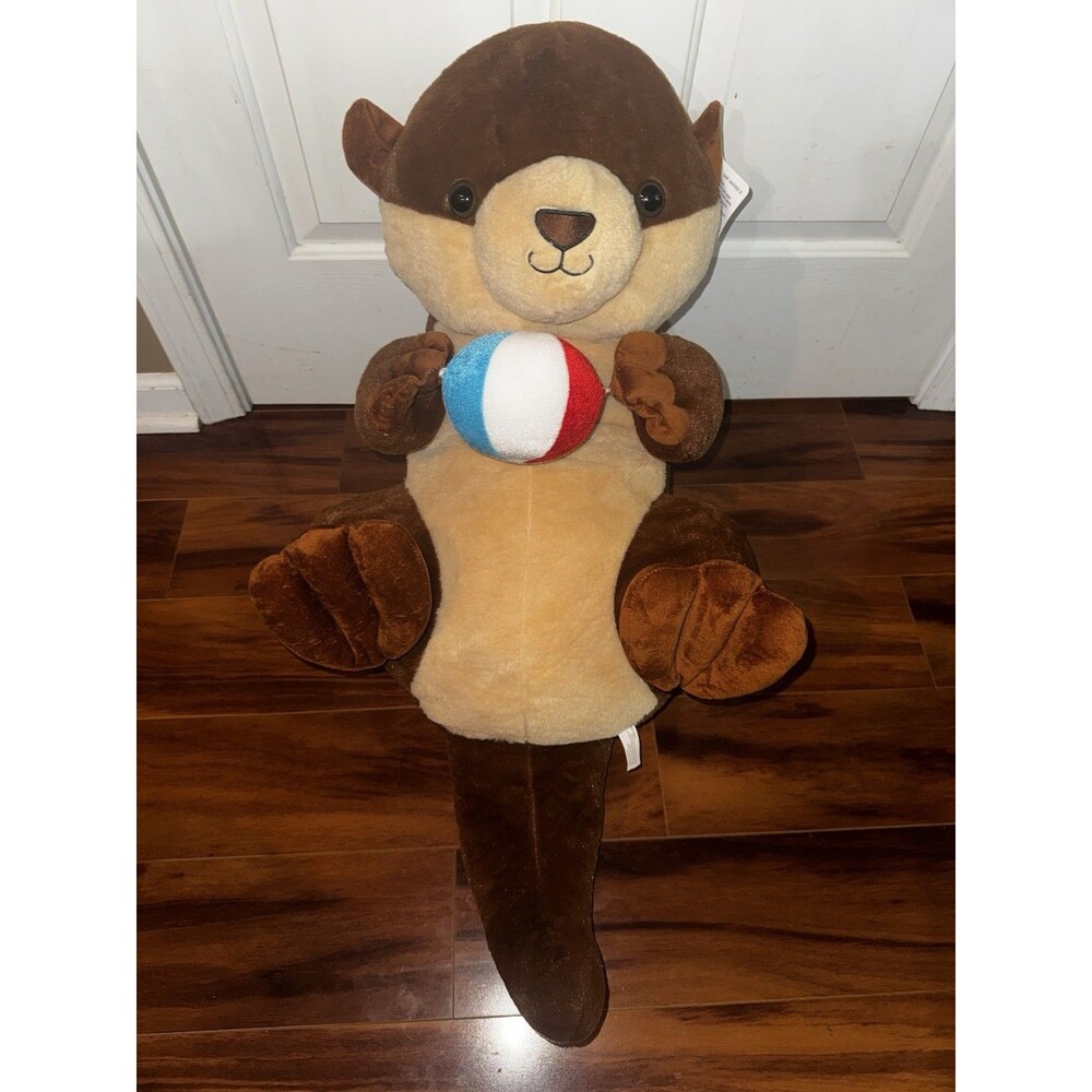 GOFFA Giant Otter Plush w Beach Ball Stuffed Animal 34” Large NWT Family Kingdom